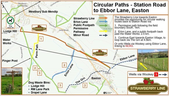 map showing the Strawberry Line